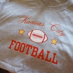 Kansas City Football shirt, Bella Canvas brand, heather gray, NEW